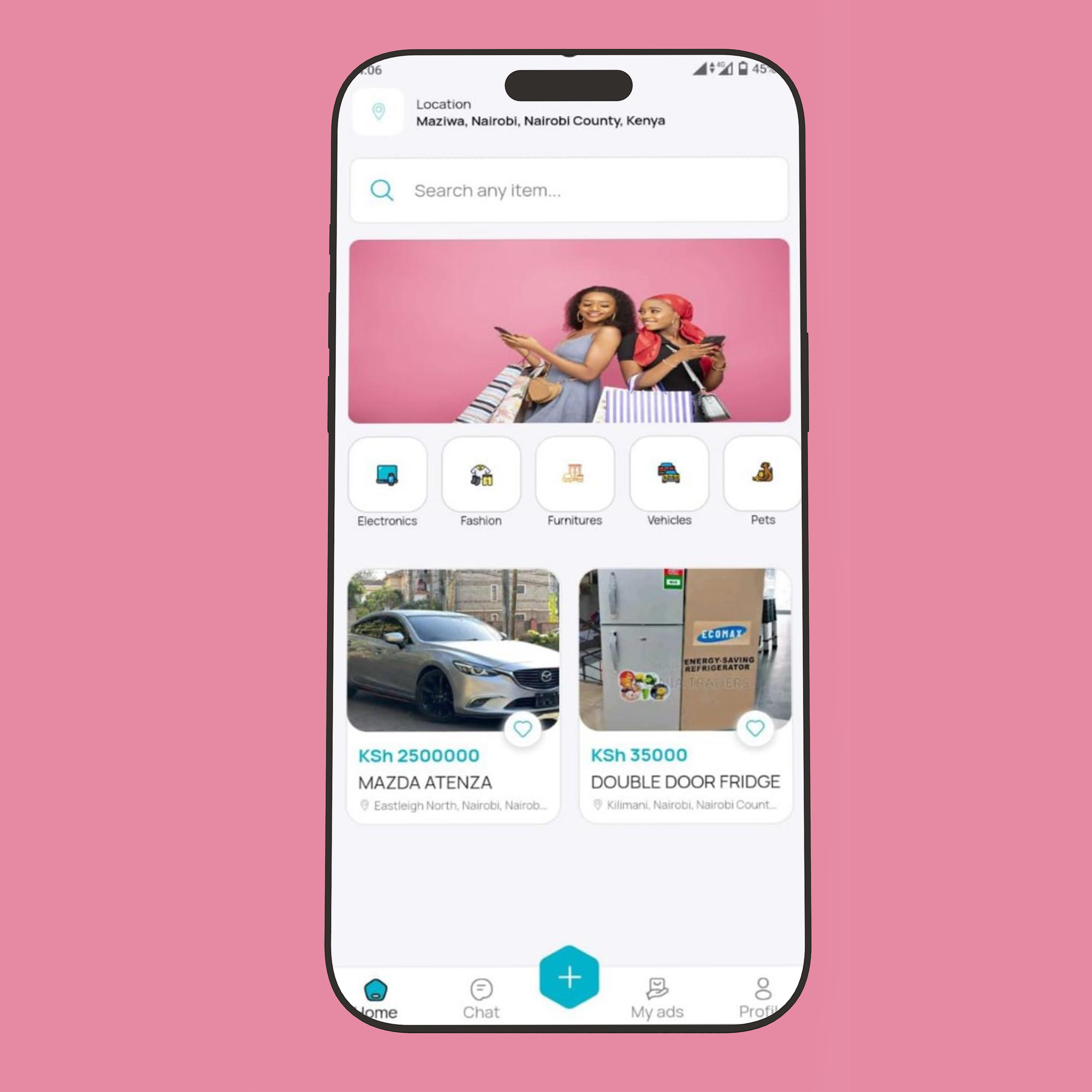 Marketplace mobile application interface