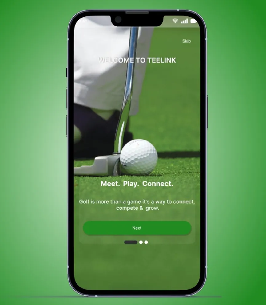 Teelink golf application interface